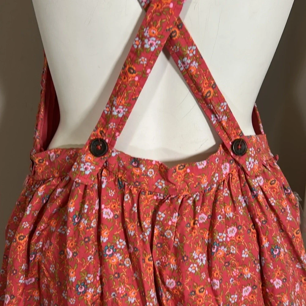 Free People Petunia Mini Dress Poppy Red backless ditsy floral print sz M NEW